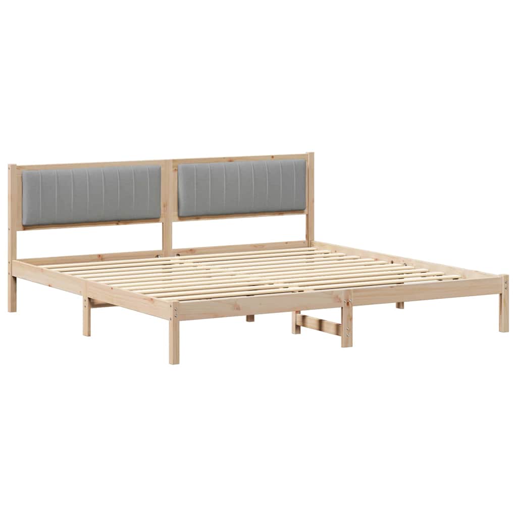 Struttura del letto Grigio chiaro 200 x 200 cm Pino massello