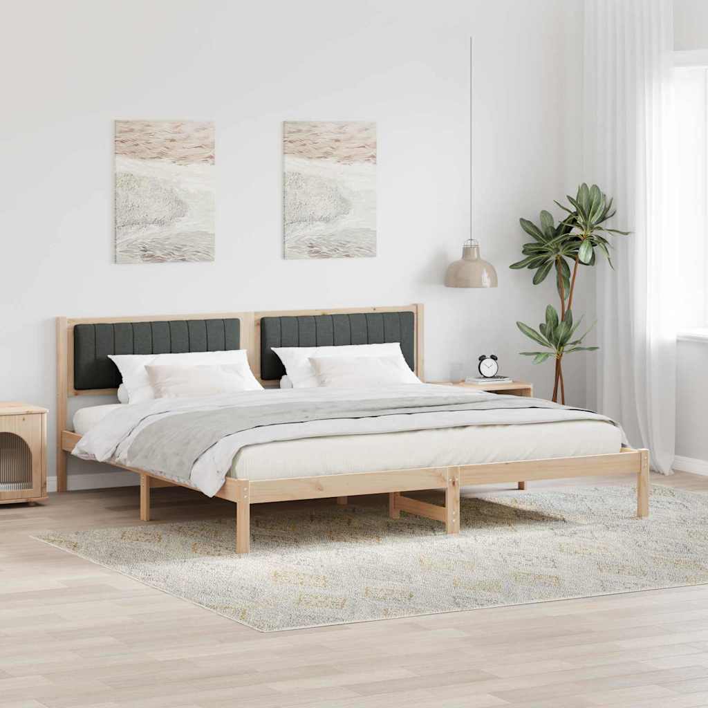 Struttura del letto Grigio scuro 200 x 200 cm Pino massello