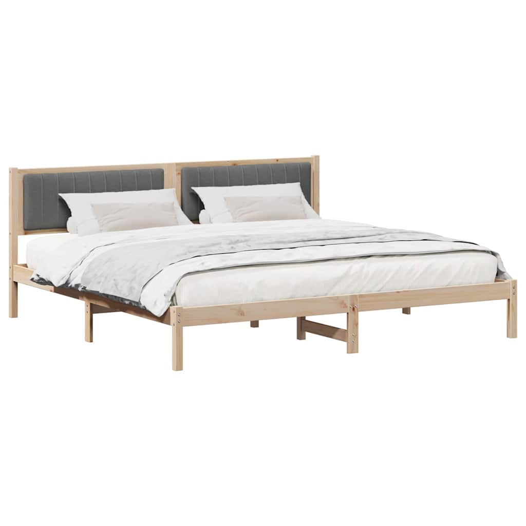 Struttura del letto Grigio scuro 200 x 200 cm Pino massello
