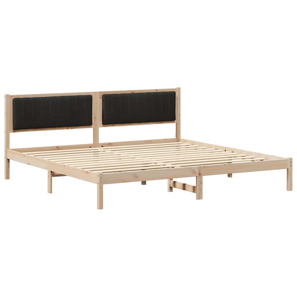 Struttura del letto Nero 200 x 200 cm Pino massello