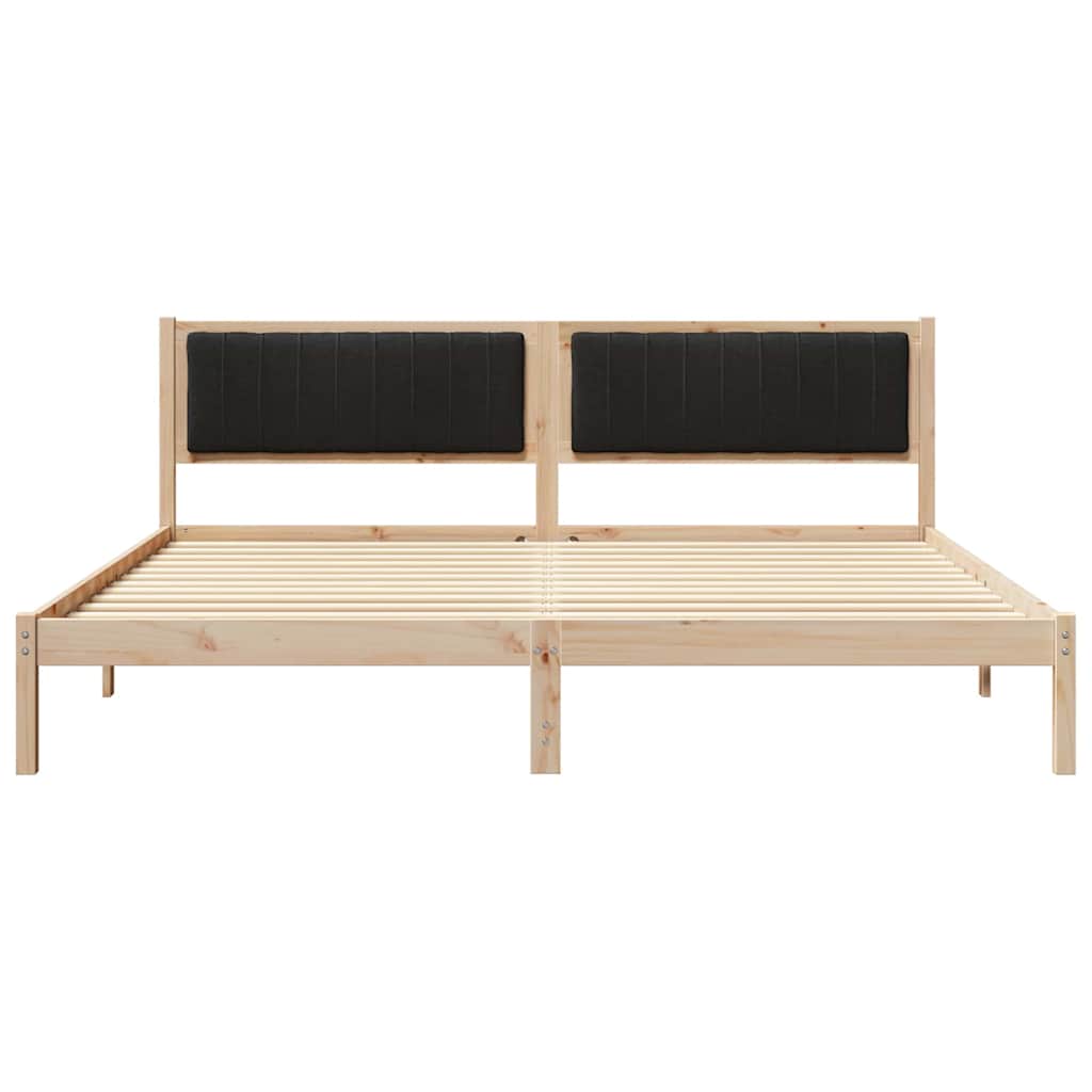 Struttura del letto Nero 200 x 200 cm Pino massello