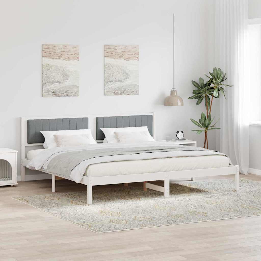 Struttura del letto Grigio chiaro 200 x 200 cm Pino massello