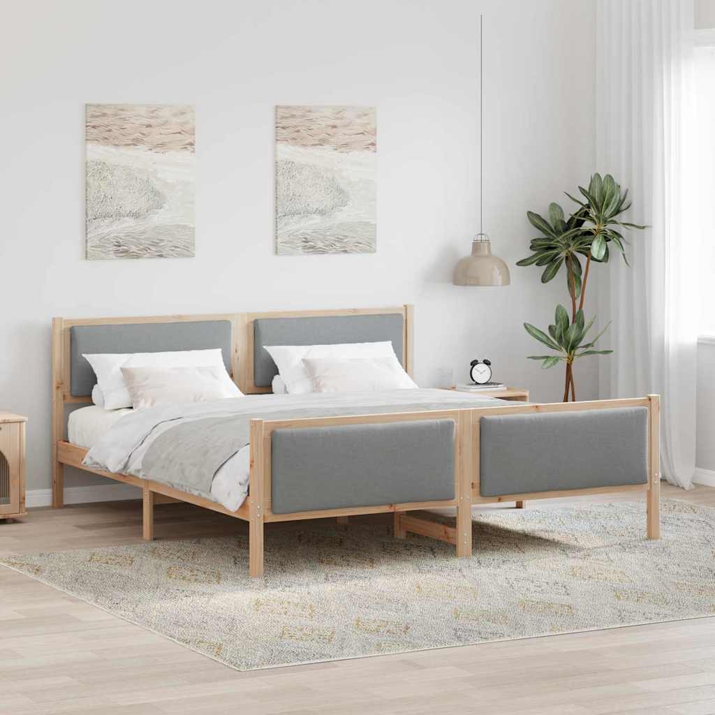 Struttura del letto Grigio chiaro 200 x 200 cm Tessuto