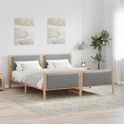 Struttura del letto Grigio chiaro 200 x 200 cm Tessuto