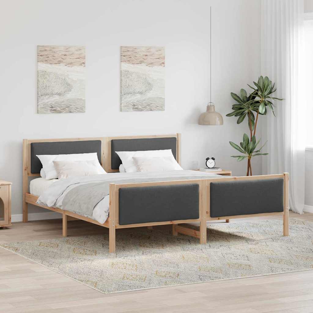 Struttura del letto Grigio scuro 200 x 200 cm Tessuto