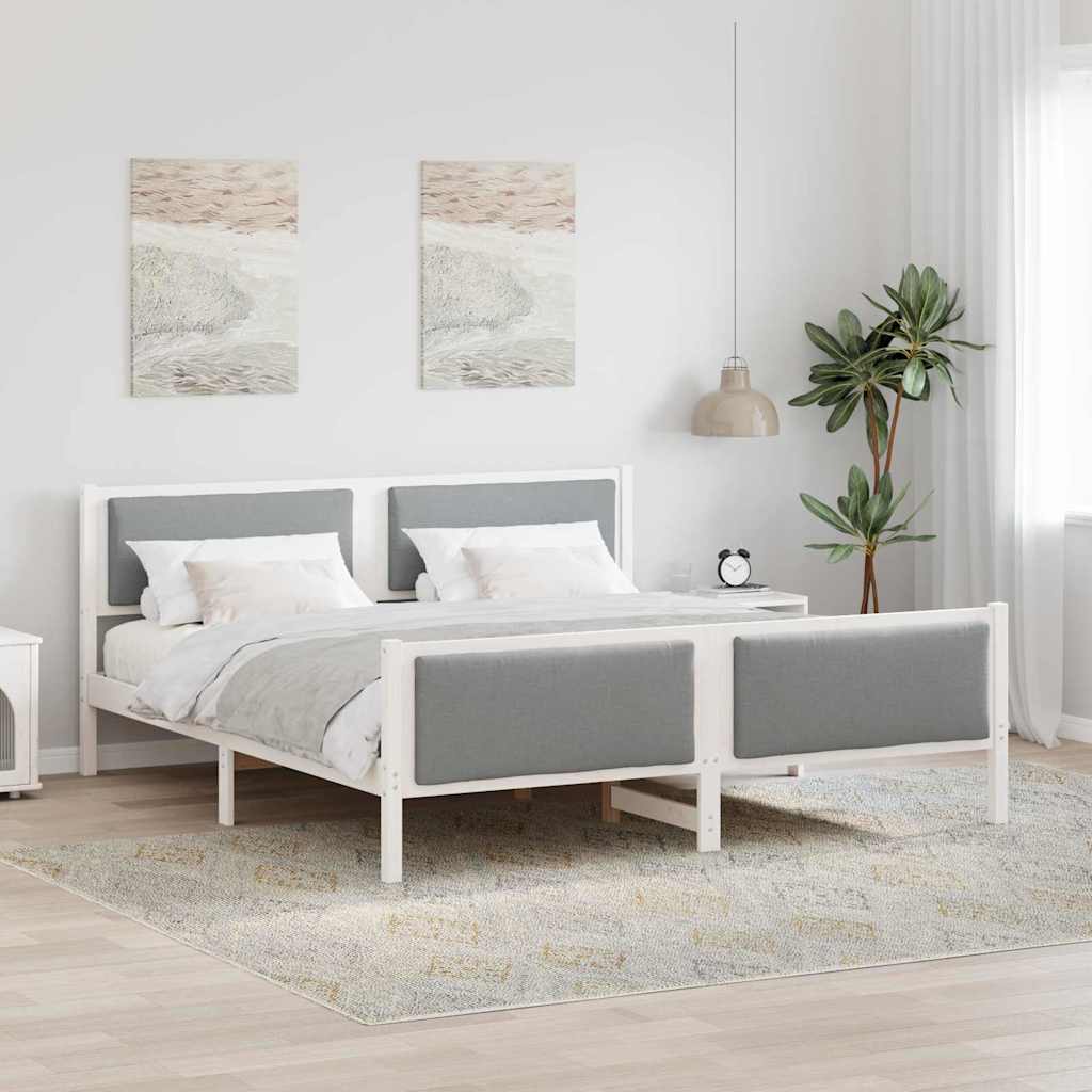 Struttura del letto Grigio chiaro 180 x 200 cm Tessuto