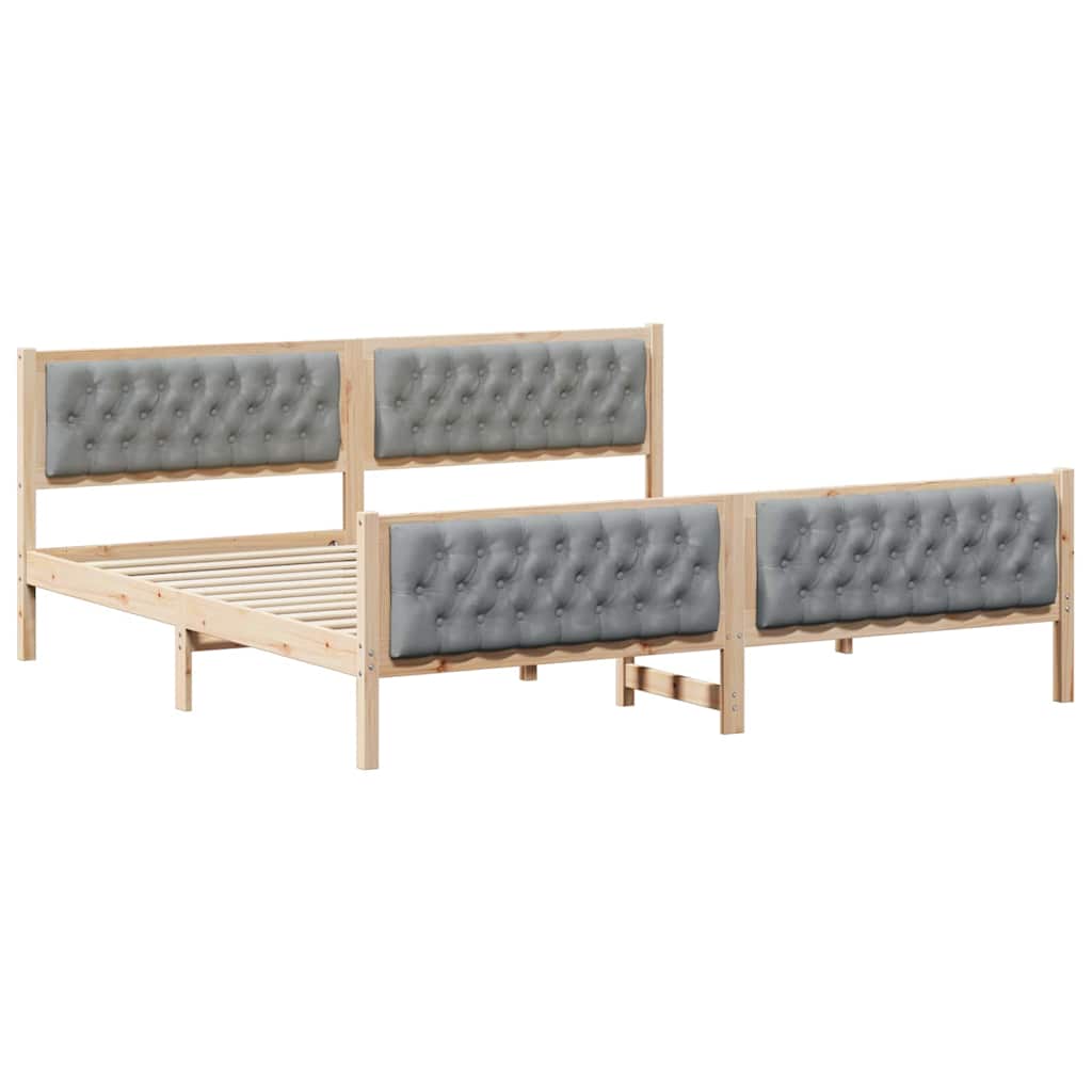 Struttura del letto Grigio chiaro 200 x 200 cm Pino massello