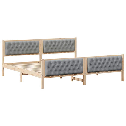 Struttura del letto Grigio chiaro 200 x 200 cm Pino massello