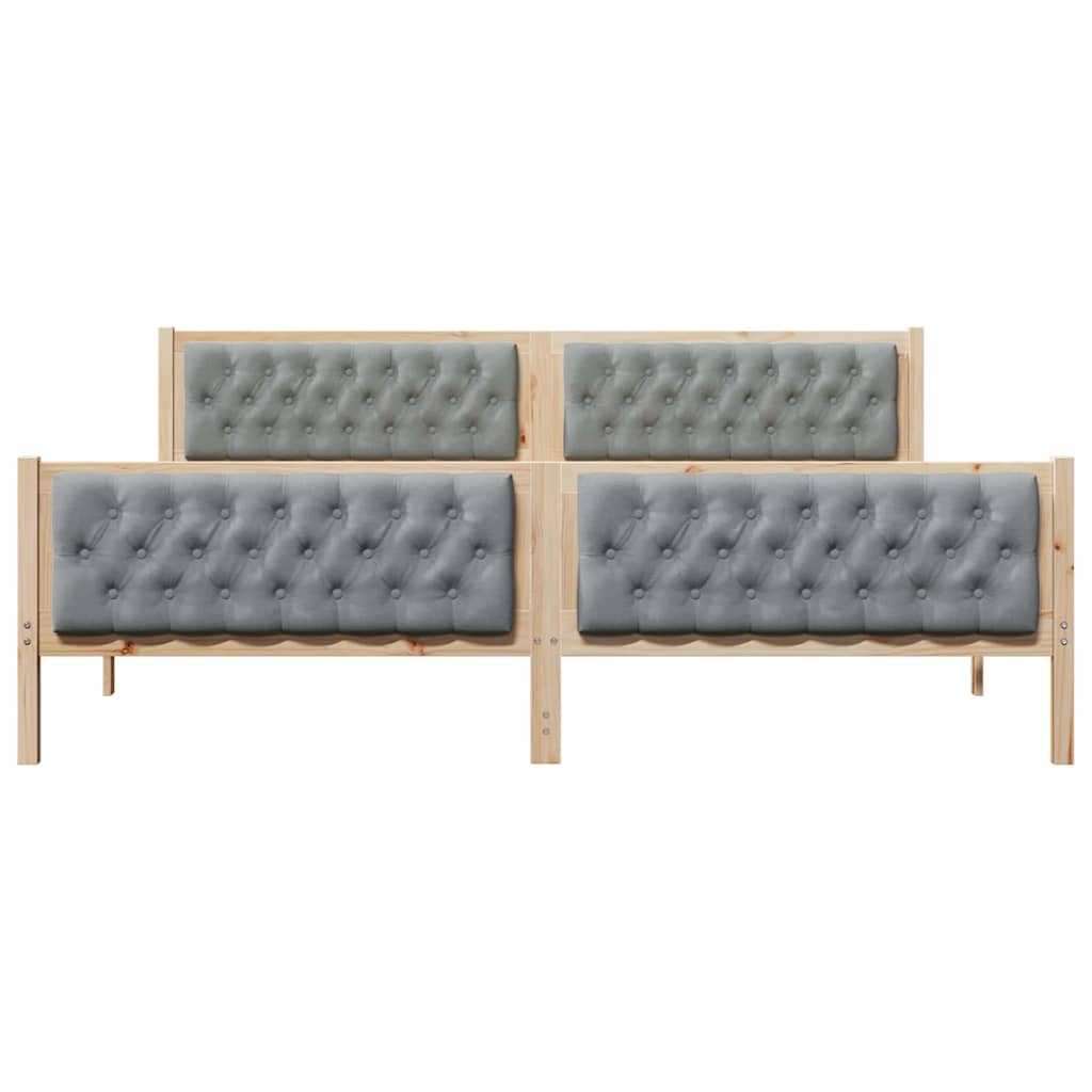Struttura del letto Grigio chiaro 200 x 200 cm Pino massello