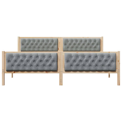 Struttura del letto Grigio chiaro 200 x 200 cm Pino massello