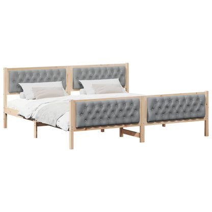 Struttura del letto Grigio chiaro 200 x 200 cm Pino massello