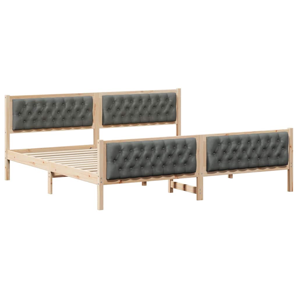 Struttura del letto Grigio scuro 200 x 200 cm Pino massello