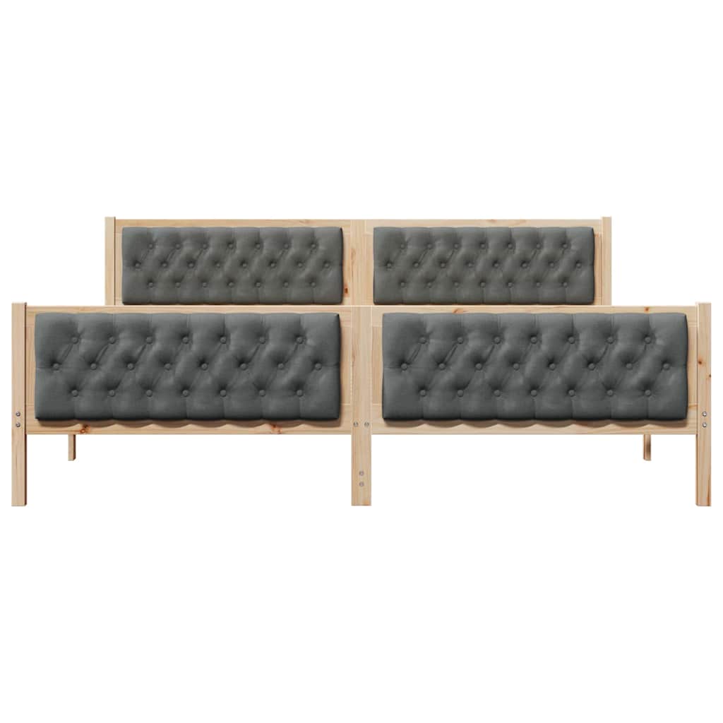 Struttura del letto Grigio scuro 200 x 200 cm Pino massello