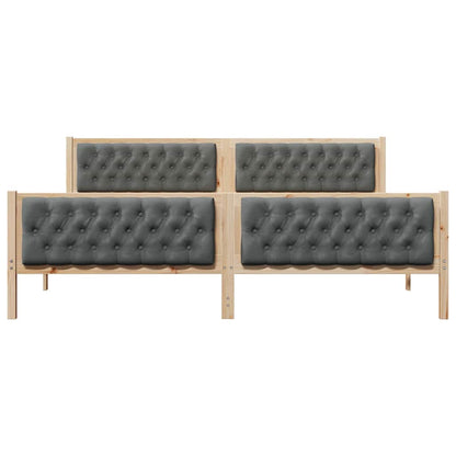 Struttura del letto Grigio scuro 200 x 200 cm Pino massello