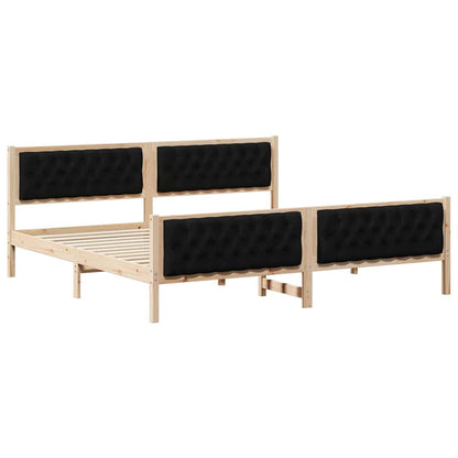 Struttura del letto Nero 200 x 200 cm Pino massello