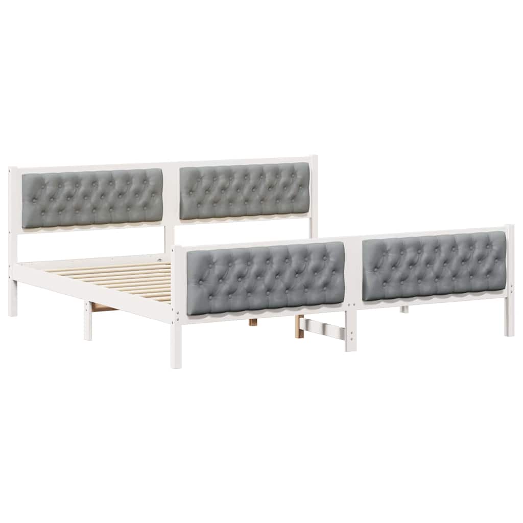Struttura del letto Grigio chiaro 200 x 200 cm Pino massello