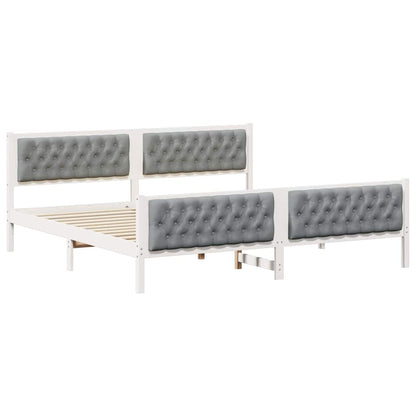 Struttura del letto Grigio chiaro 200 x 200 cm Pino massello