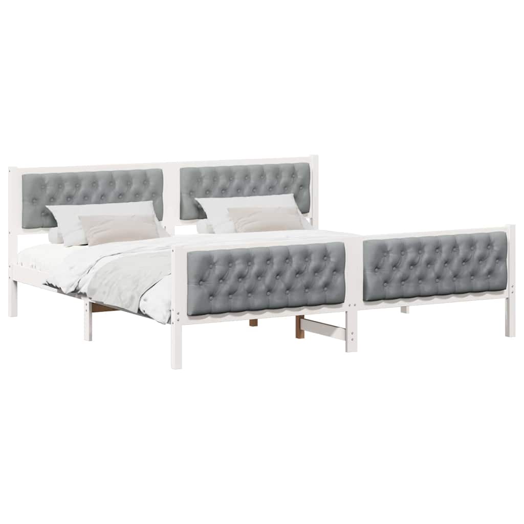 Struttura del letto Grigio chiaro 200 x 200 cm Pino massello