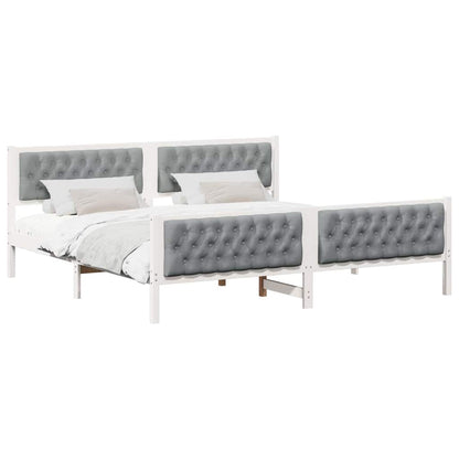 Struttura del letto Grigio chiaro 200 x 200 cm Pino massello