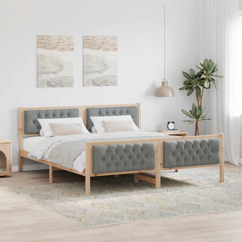 Struttura del letto Grigio chiaro 160 x 200 cm Pino massello