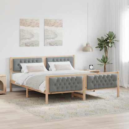 Struttura del letto Grigio chiaro 160 x 200 cm Pino massello