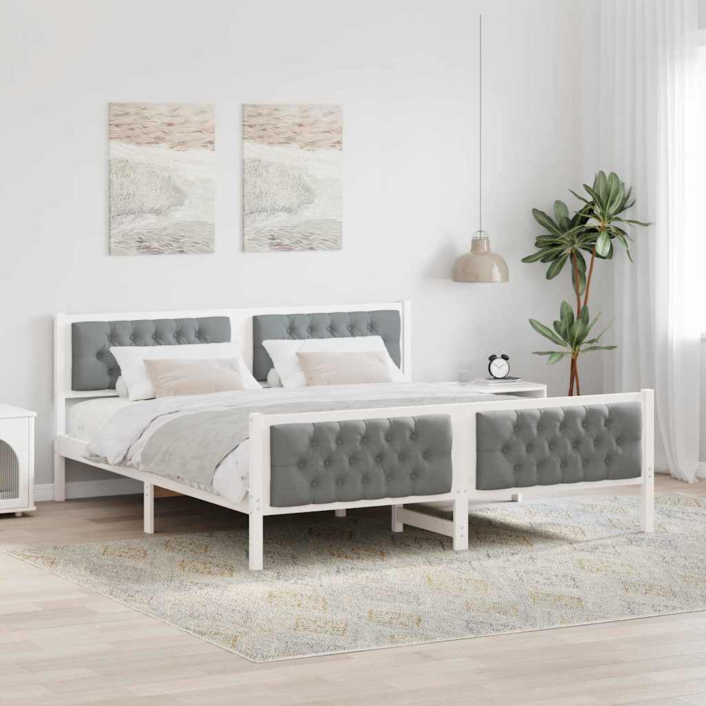 Struttura del letto Grigio chiaro 160 x 200 cm Pino massello