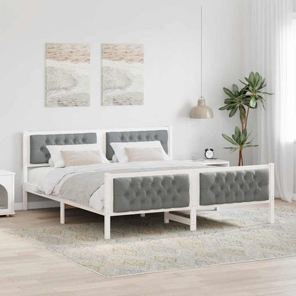 Struttura del letto Grigio chiaro 160 x 200 cm Pino massello