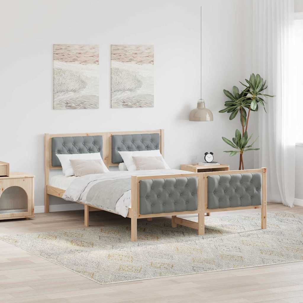 Struttura del letto Grigio chiaro 140 x 190 cm Pino massello