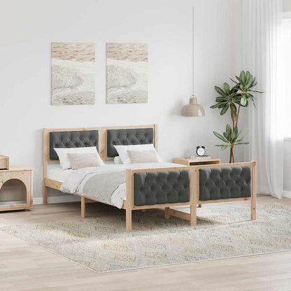 Struttura del letto Grigio scuro 140 x 190 cm Pino massello