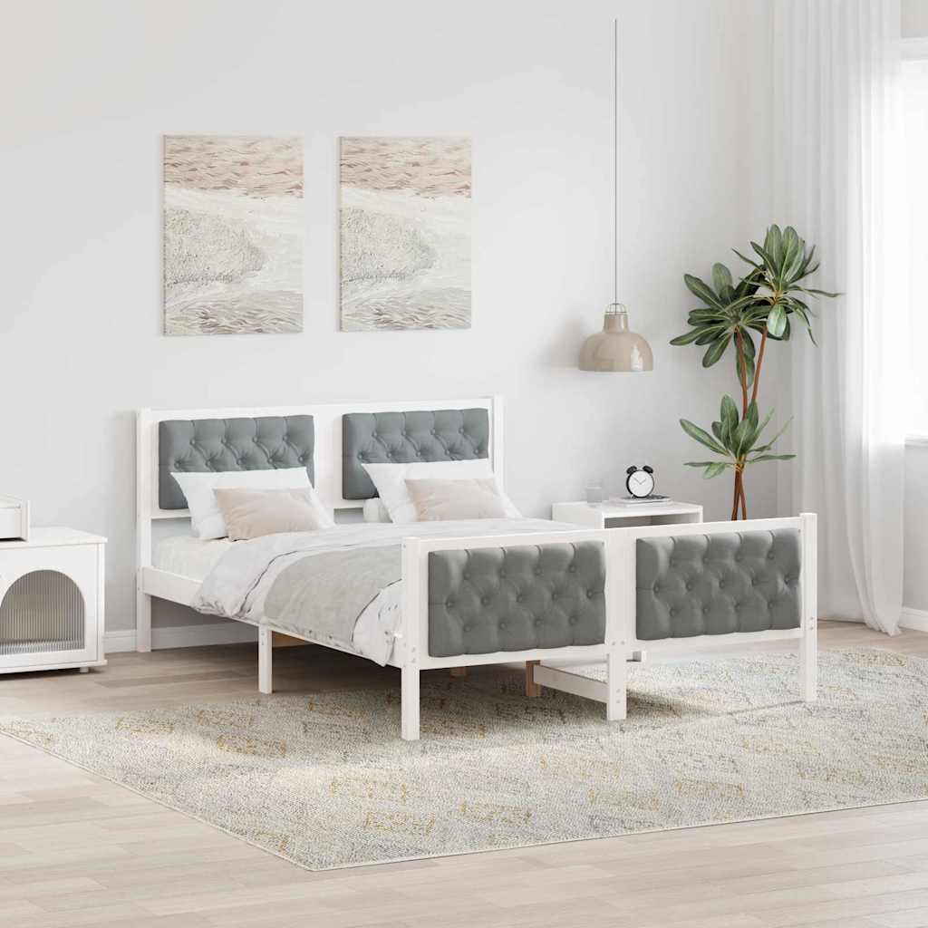 Struttura del letto Grigio chiaro 140 x 190 cm Pino massello