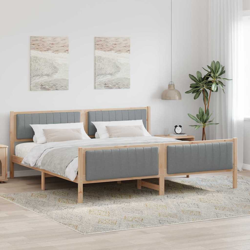 Struttura del Letto Marrone e grigio chiaro 200 x 200 cm
