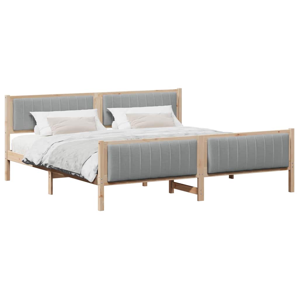 Struttura del Letto Marrone e grigio chiaro 200 x 200 cm