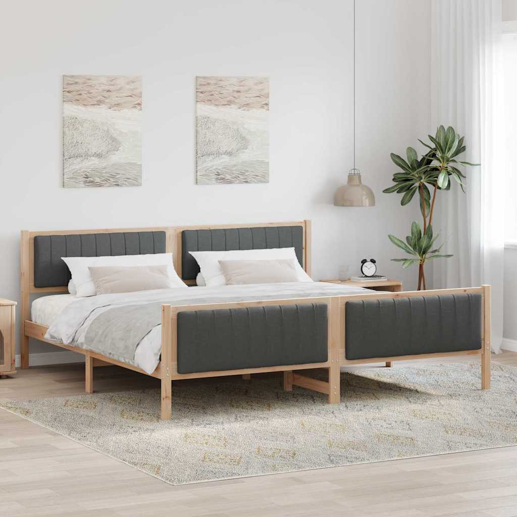 Struttura del Letto marrone e grigio scuro 200 x 200 cm
