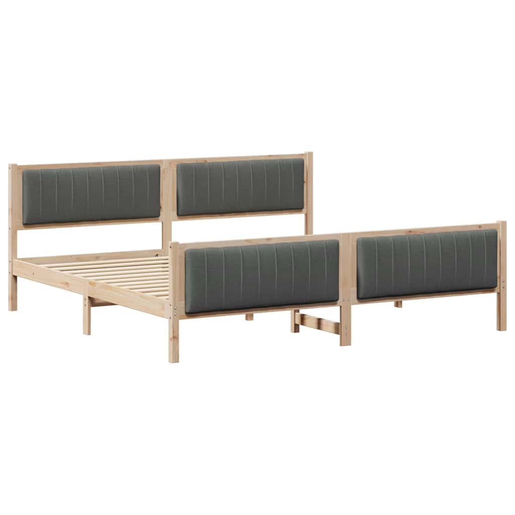 Struttura del Letto marrone e grigio scuro 200 x 200 cm