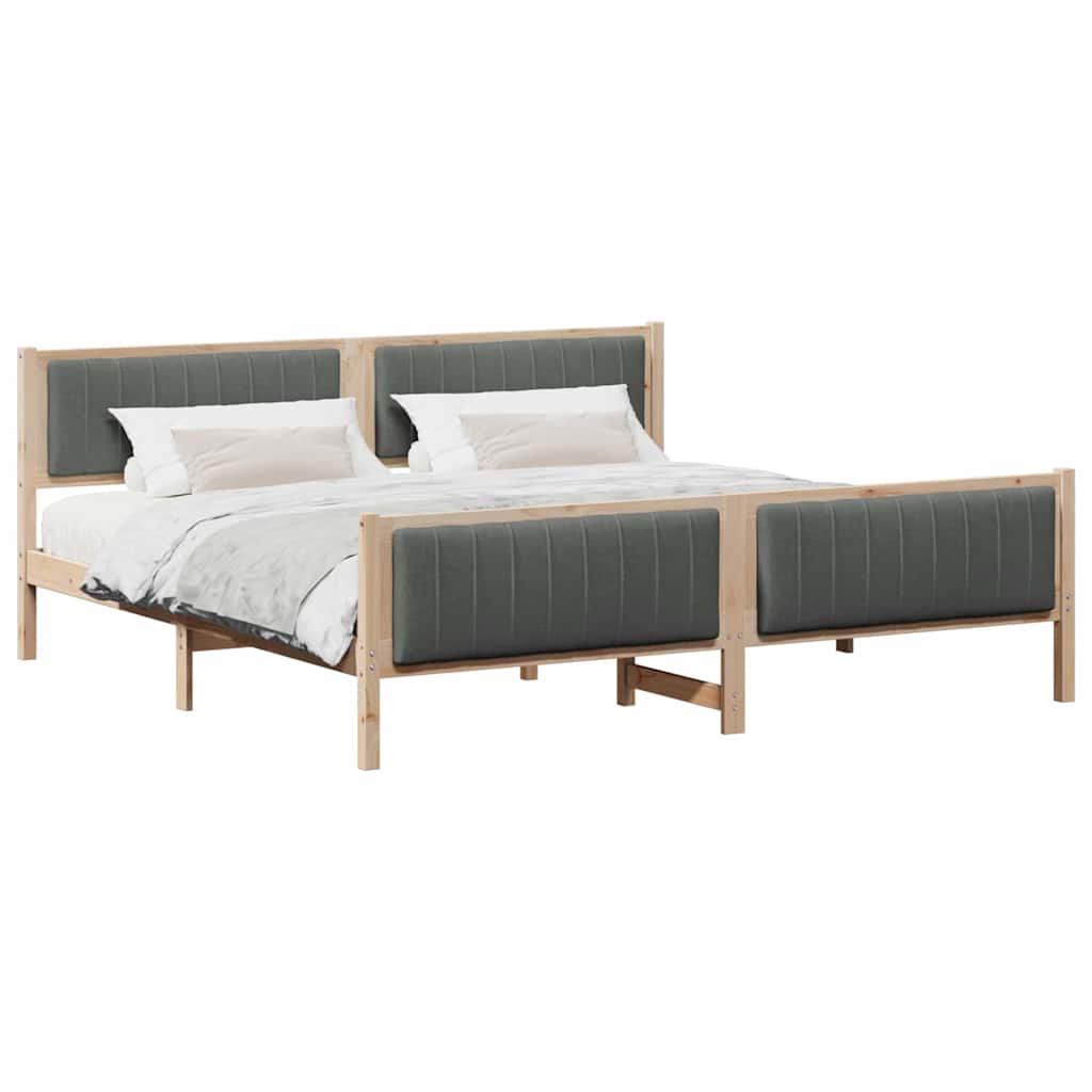 Struttura del Letto marrone e grigio scuro 200 x 200 cm