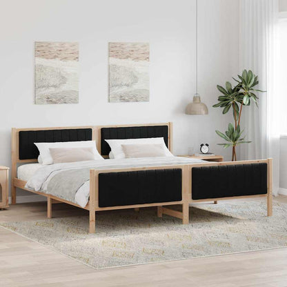 Struttura del Letto con testiera Marrone e nero 200 x 200 cm