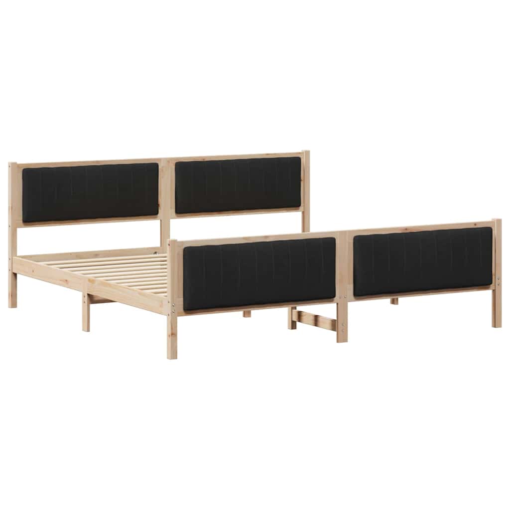 Struttura del Letto con testiera Marrone e nero 200 x 200 cm