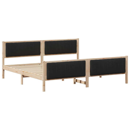 Struttura del Letto con testiera Marrone e nero 200 x 200 cm
