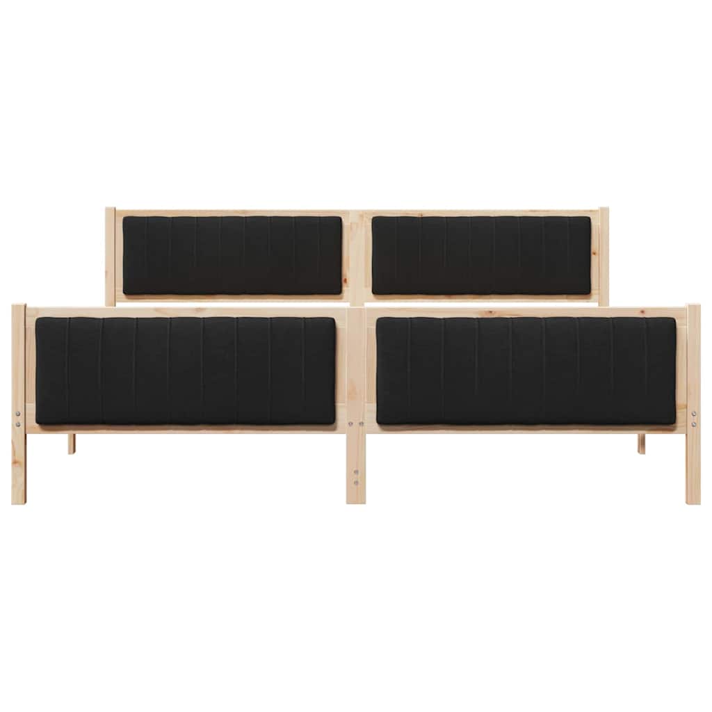 Struttura del Letto con testiera Marrone e nero 200 x 200 cm