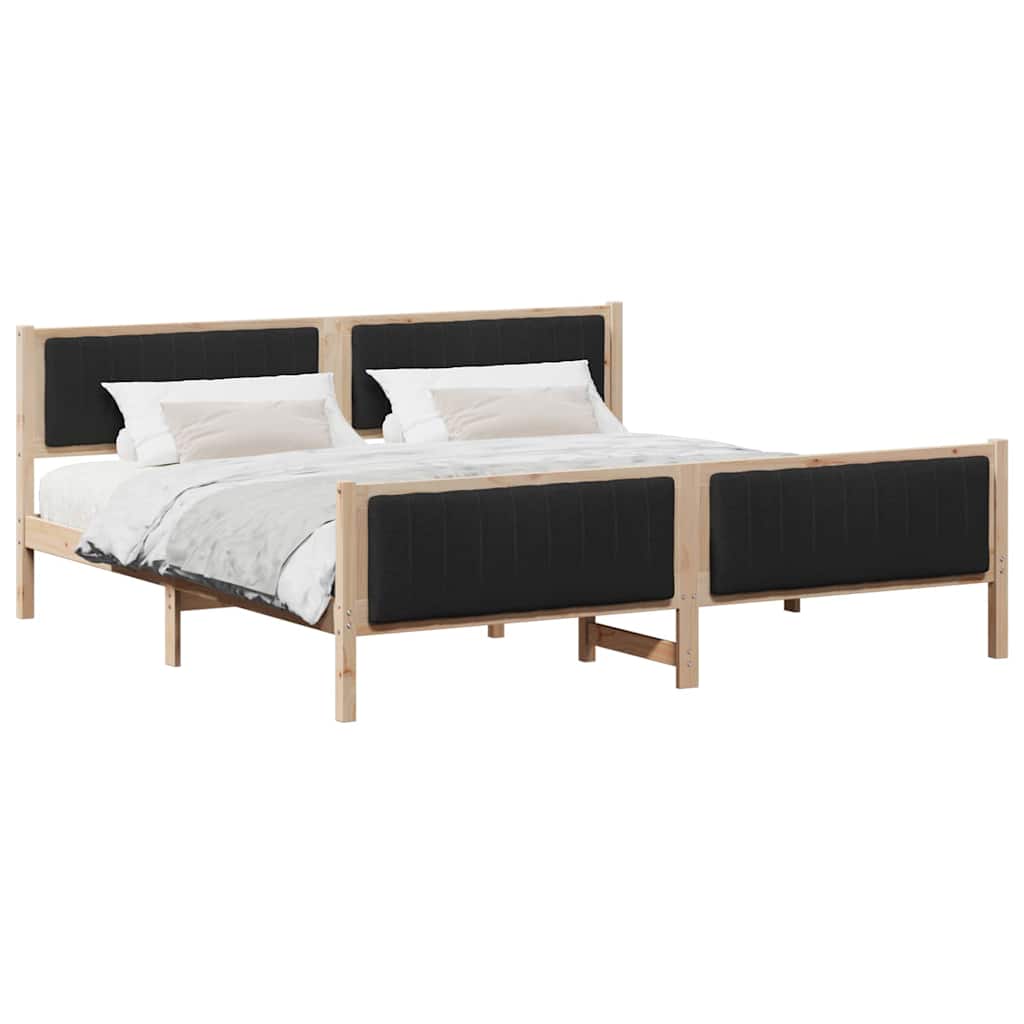 Struttura del Letto con testiera Marrone e nero 200 x 200 cm