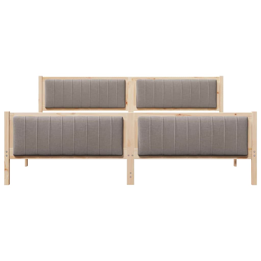 Struttura del Letto con testiera Marrone e taupe 200 x 200 cm
