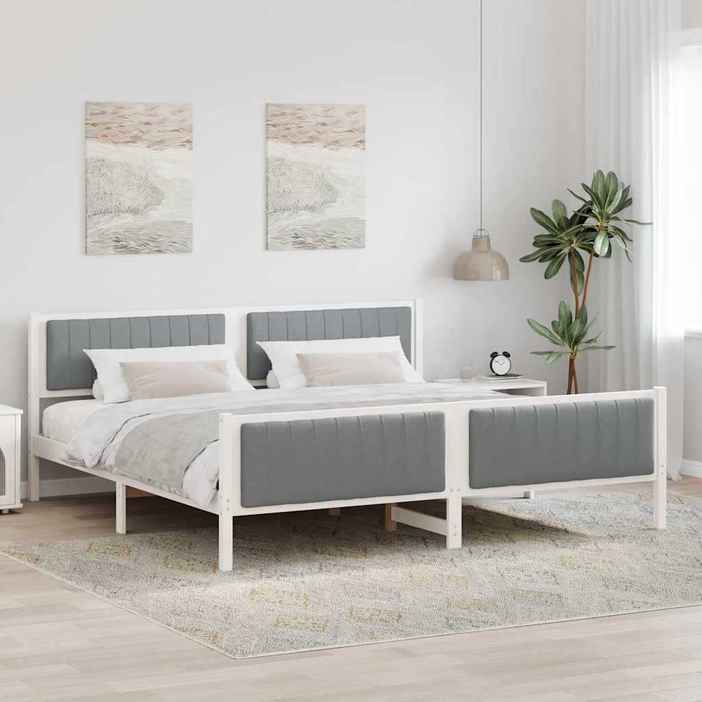 Struttura del Letto Bianco e grigio chiaro 200 x 200 cm