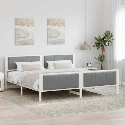 Struttura del Letto Bianco e grigio chiaro 200 x 200 cm