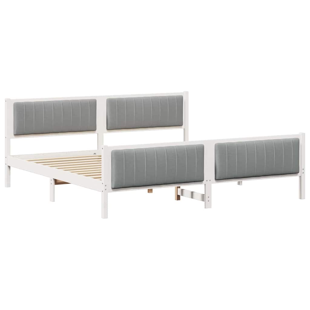 Struttura del Letto Bianco e grigio chiaro 200 x 200 cm