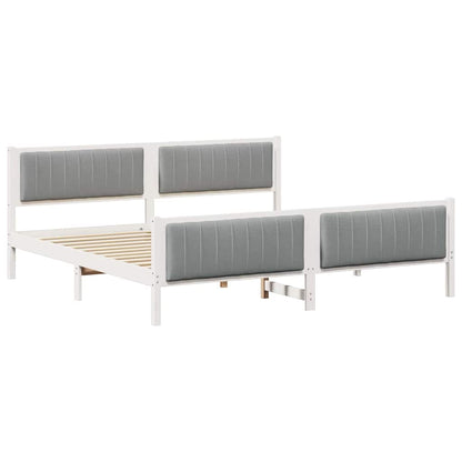 Struttura del Letto Bianco e grigio chiaro 200 x 200 cm