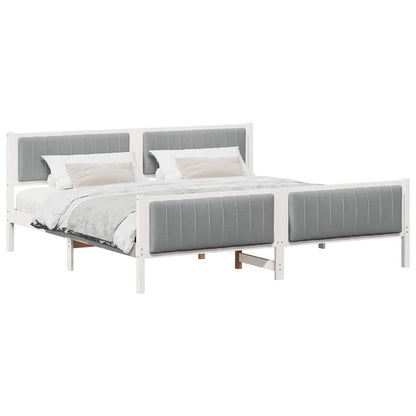 Struttura del Letto Bianco e grigio chiaro 200 x 200 cm