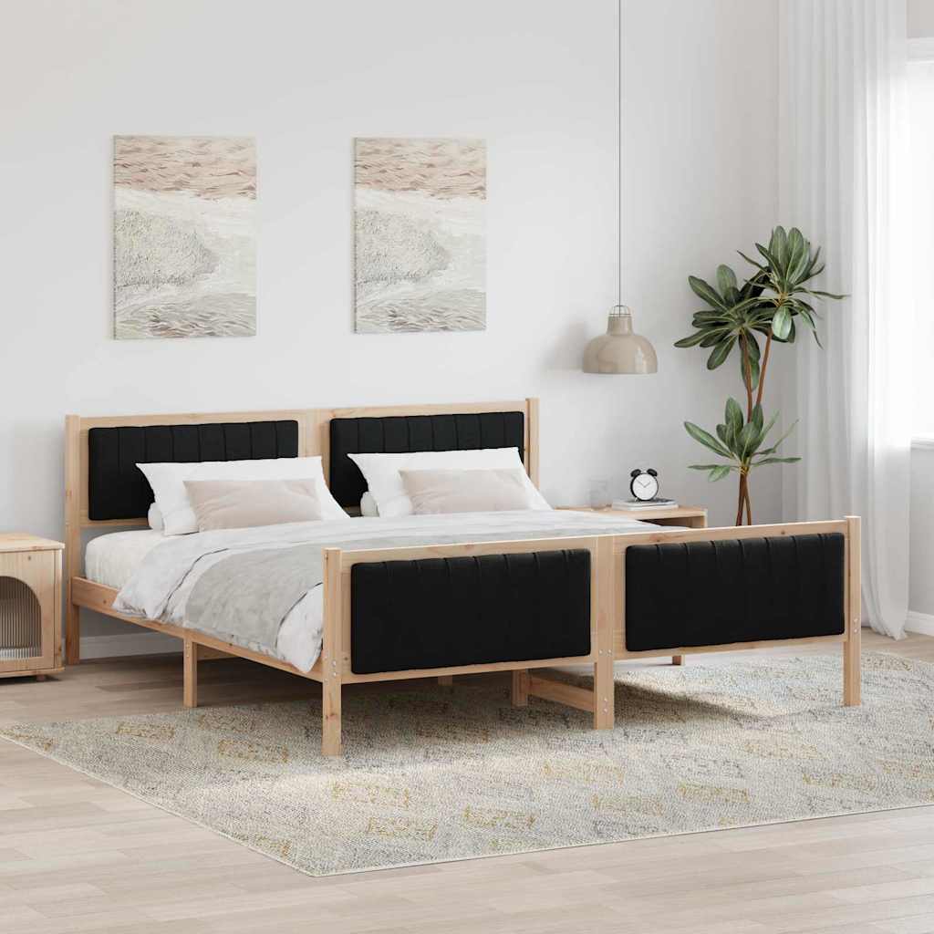 Struttura del Letto con testiera Marrone e nero 180 x 200 cm