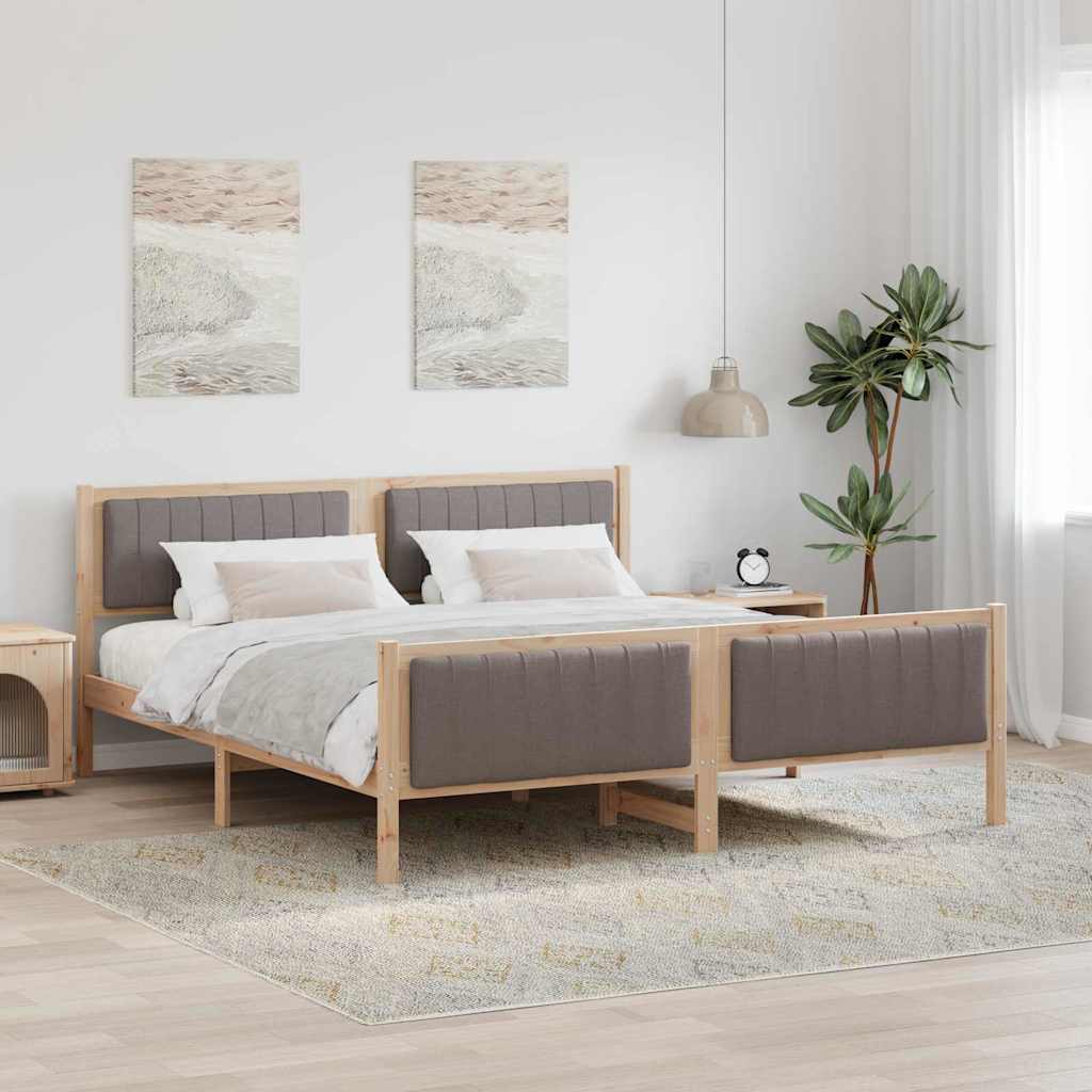 Struttura del Letto con testiera Marrone e taupe 180 x 200 cm