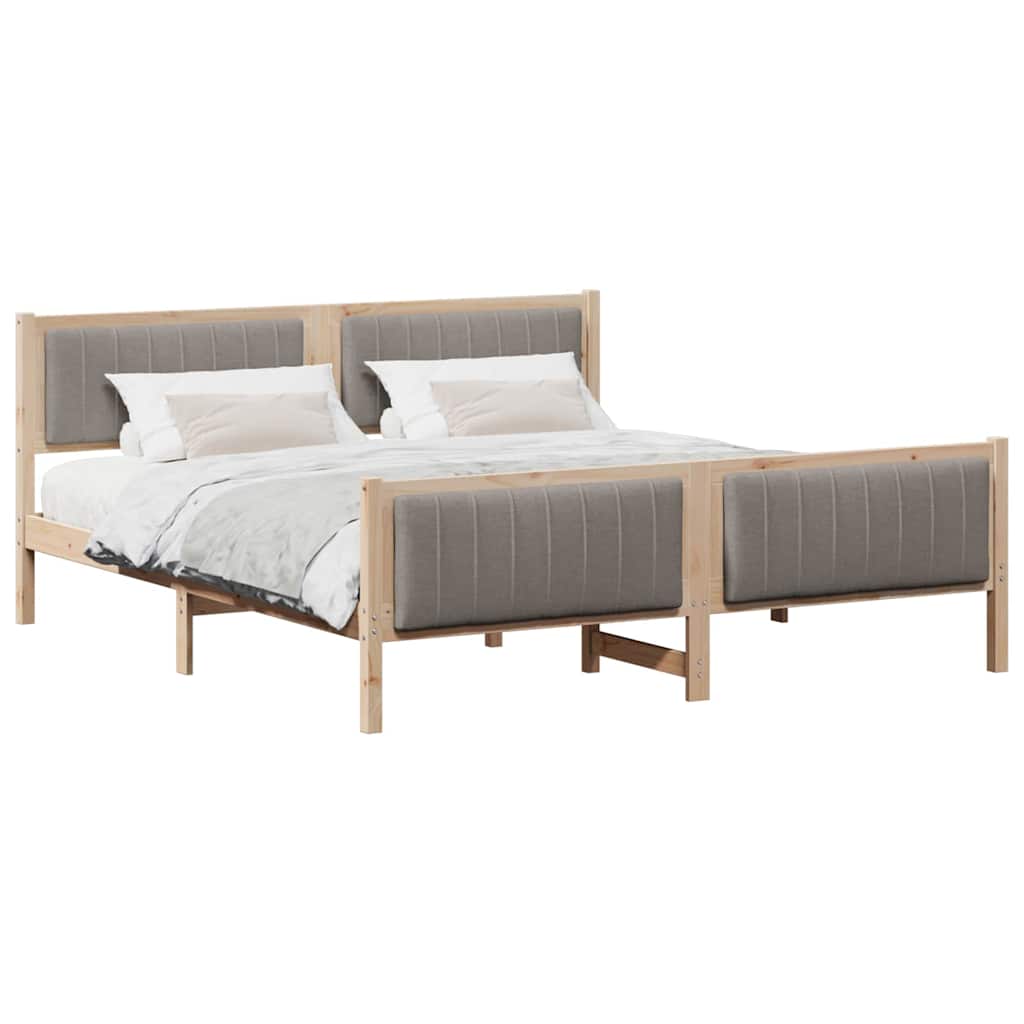 Struttura del Letto con testiera Marrone e taupe 180 x 200 cm