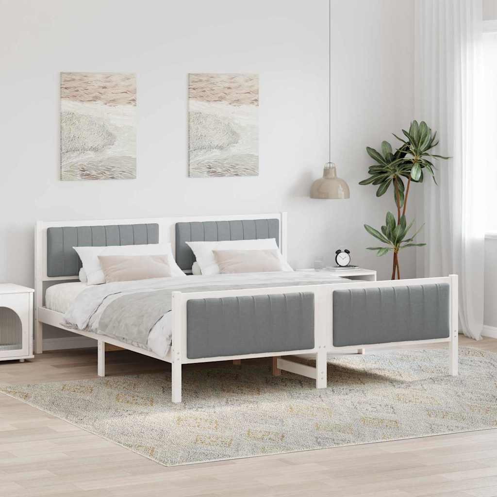 Struttura del Letto Bianco e grigio chiaro 180 x 200 cm
